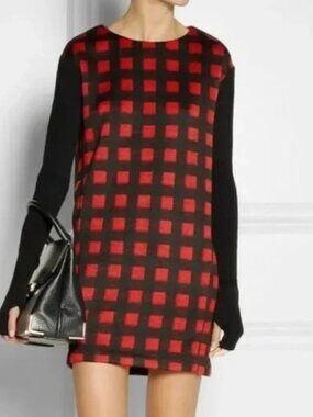 Maje Dustique Plaid Sweater Dress